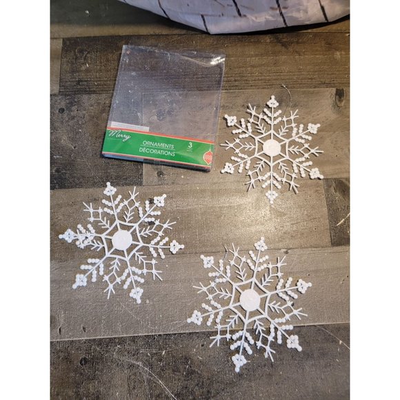 Christmas house white glitter ornaments set Decor Xmas - Picture 5 of 5